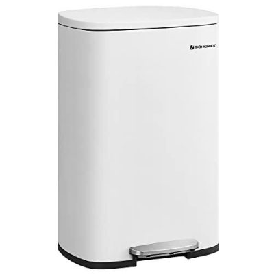 Konyhai pedálos kuka, 50l szemetes kuka puha záródással, fehér