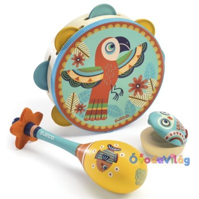 Játékhangszer készlet - Tambourine, maracas, castanet