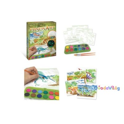 Dinós vízfestékes képfestő