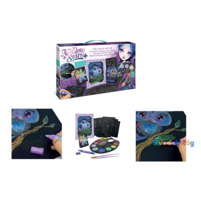 Színező készlet fekete lapokkal hordozható táskában Nebulous Stars