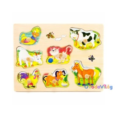 Fogantyús fa kirakójáték - Háziállatok