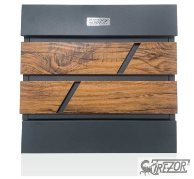 Trezor Postaláda Fence Design IV. Fadekor Antracit-Arany tölgy