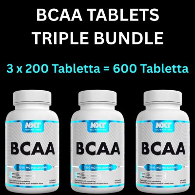 BCAA TABLETS TRIPLE BUNDLE - 3 Doboz 1 Csomagban - 600 Tabletta - Leucin, Isoleucin, Valin - BCAA Aminosav Tabletták - NXT Nutrition
