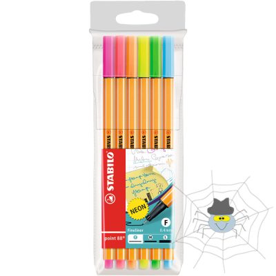 Stabilo Point 88 rostirón, tűfilc készlet, 0,4 mm - 6 klf. szín/készlet