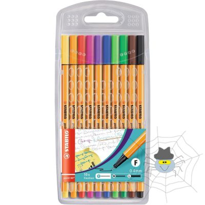 Stabilo Point 88 rostirón, tűfilc készlet, 0,4 mm - 10 klf. szín/készlet