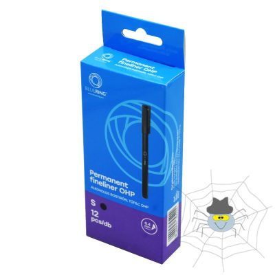 Bluering® S rostirón, tűfilc alkoholos 0,4 mm, OHP - fekete