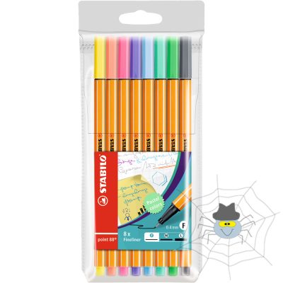 Stabilo Point 88 rostirón, tűfilc készlet, 0,4 mm - 8 klf. pasztel szín/készlet
