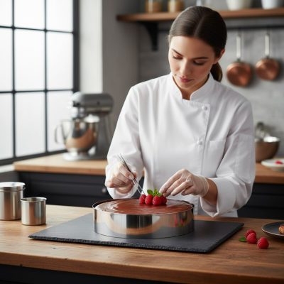 Tortakarika, kerek, 240x60 mm, rozsdamentes - de Buyer