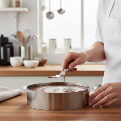 Tortakarika, kerek, 220x60 mm, rozsdamentes - de Buyer