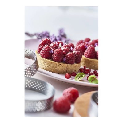 Tartlet karika, perforált, 8,5x2 cm - de Buyer