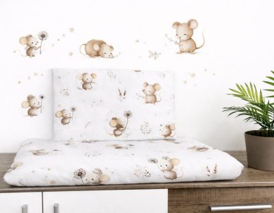 Pitypangos Egérke kétoldalas gyerek ágynemű szett – 90x140 takaró, 40x50 párna – pamut