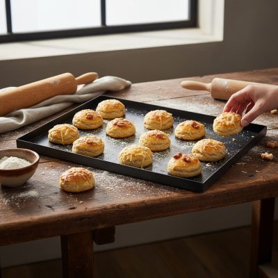 de Buyer Profi Sütőlemez 60×40 cm – Kékvas pizzasütő tepsi, 90° Perem