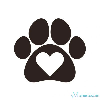 Szivecske a tappancsban matrica