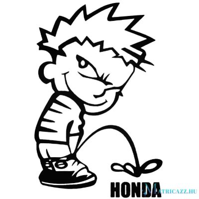 Calvin pisil Honda - Szélvédő matrica