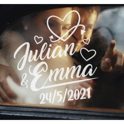 Egyedi neves esküvő matrica