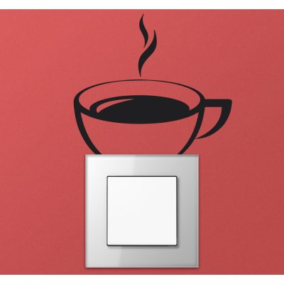 Villanykapcsoló falmatrica kávé