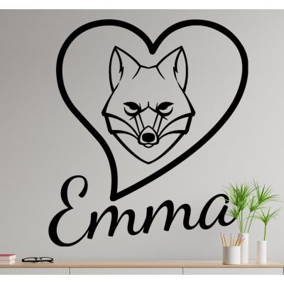 Egyedi neves róka szeretet falmatrica
