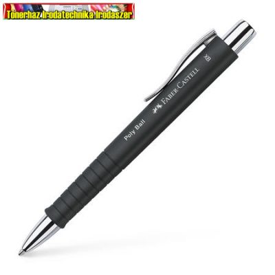 Faber-Castell Poly Ball golyóstoll 0,7 mm, nyomógombos, fekete tolltest