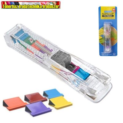  RAPESCO, Supaclip 40, Kapocsadagoló, 8 db színes kapcsokkal, átlátszó