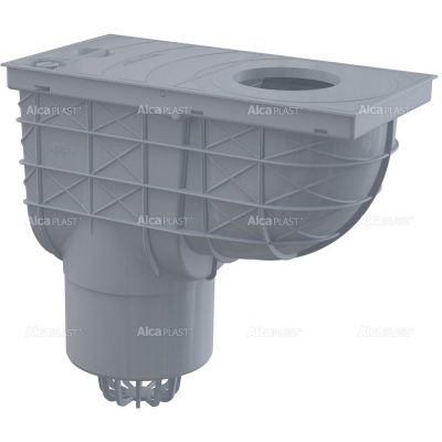 Esővíz elvezető erszcsatorna bekötő akna függőleges kifolyással 300x155/125 szürke Alcaplast AGV2 S