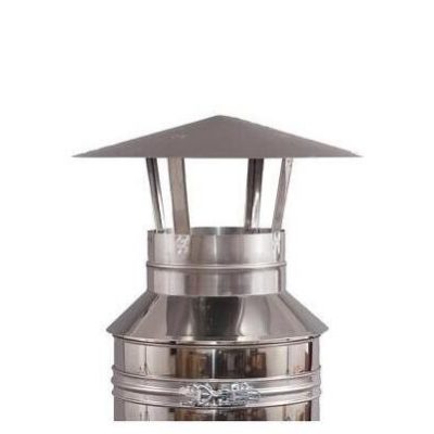 Szerelt kémény záróelem esővédő kalappal NA130/230 MAL Pr. Prémium Inox-Alu