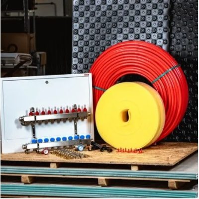 Pogácsás rendszerlemezes komplett padlófűtés rendszer 130 m2 felületre