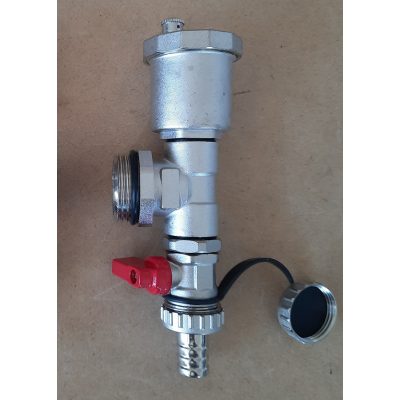 Osztóvég 1" KM, automata légtelenítővel, töltő-ürítő golyóscsappal