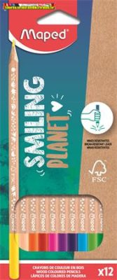 Maped Smiling Planet háromszögletű színes ceruza, 12 db/doboz 831800