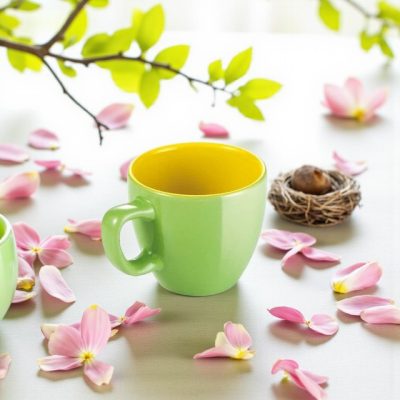 CREMA SHINE kávés csésze, zöld, 80 ml, kerámia, 6 db-os csomag