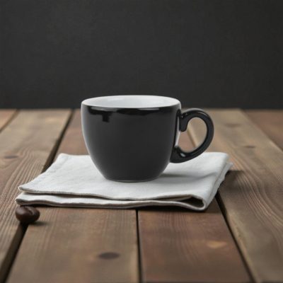 Fekete Palermo kávéscsésze 100 ml, 6 db-os csomag, kemény porcelán