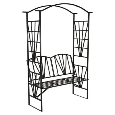 Kerti pad pergolával, fekete, HAIFA