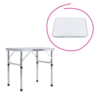 Összecsukható kempingasztal, 60 cm, alumínium/MDF, KEPI TYP 2