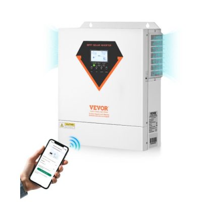 Hibrid napelemes inverter 24V 230V rendszerhez 3500W teljesítménnyel, 100A MPPT töltésvezérlővel, tiszta szinuszú, off-grid rendszerhez