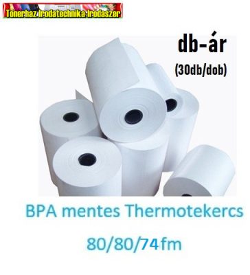 80mmx74fmx12mm hőpapír - BPA mentes- (thermo szalag) 30db/dob (80/80;80x80) 