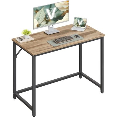 Íróasztal 100 × 50 × 76 cm karamell barna–fekete színben