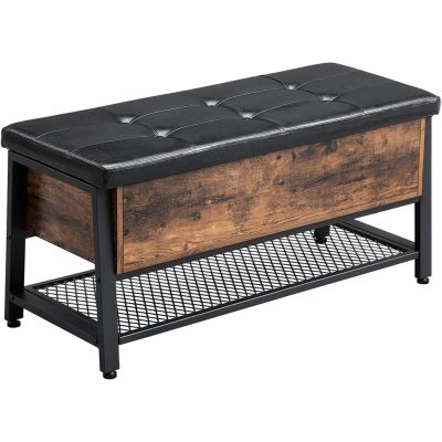 Párnázott tárolópad, cipő pad 100x40x47 cm, rusztikus barna