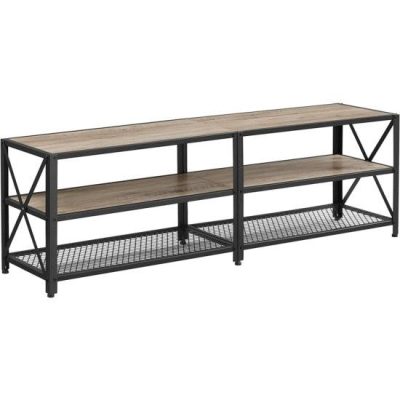 Tv szekrény, tv állvány, 160 x 52 x 39 cm, greige és fekete