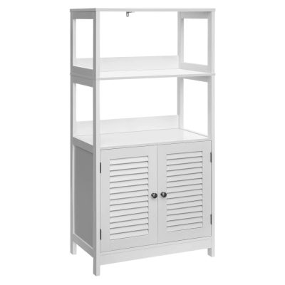 Fürdőszobai szekrény nyitott polcszinttel és 2 ajtóval, 60 x 32,5 x 122 cm