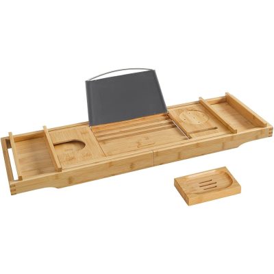 Bambusz fürdokádra helyezhető tálca 75-109 cm