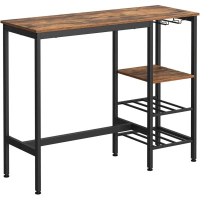 Bárasztal, bárpult borospohár tartóval és palacktartóval 110 x 90 x 40 cm