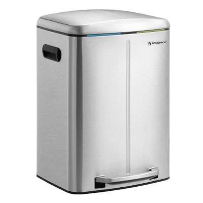 Dupla szemetes, 2 x 20 literes konyhai szemetes, ezüst