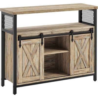 Tálalószekrény, konyhaszekrény, 2 tolóajtós, 33 x 100 x 80 cm, türkizbarna és fekete