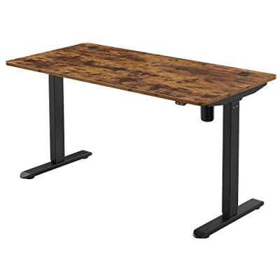 Elektromosan állítható magasságú íróasztal, 70 x 140 x (70-118) cm, vintage barna-fekete