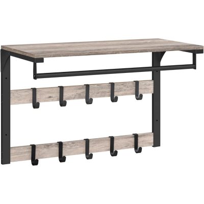 Fali ruhafogas, fali polc 10 eltávolítható akasztóval 30 x 65 x 42 cm