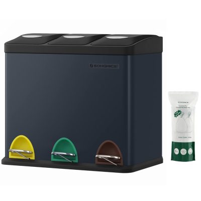 Szemetes, 3 az 1-ben pedálos szemetes, 24 literes szürke