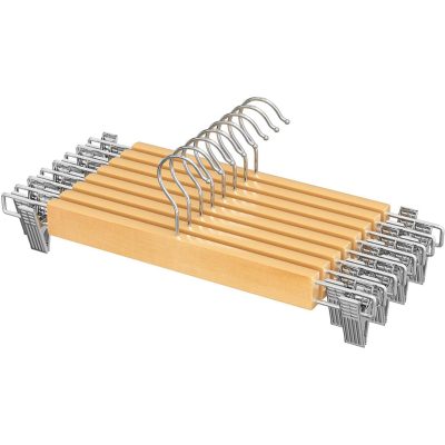 Fa nadrágakasztó 8 db-os szett állítható kapcsokkal