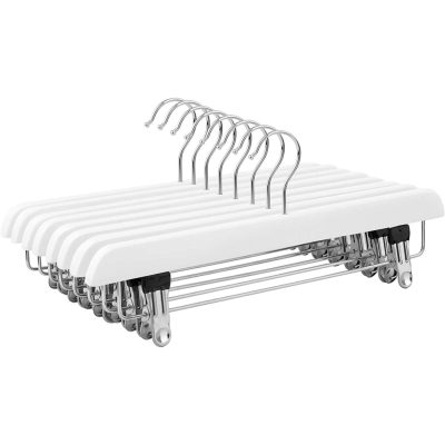 Fa szoknya és nadrágakasztó készlet 8 db, fehér