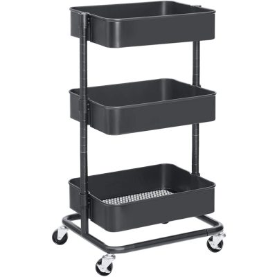 3 szintes tárolókocsi, guruló kocsi, szürke