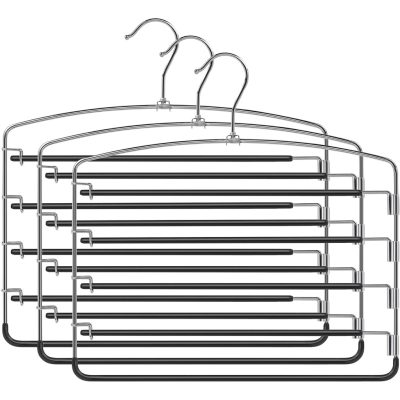 Nadrágakasztók, helytakarékos fém vállfák nadrághoz, csúszásmentes, 3 db-os