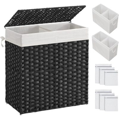 Szennyeskosár, 110 literes mosodai kosár fekete